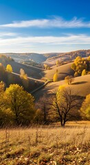 Naklejka premium Autumnal hilly landscape