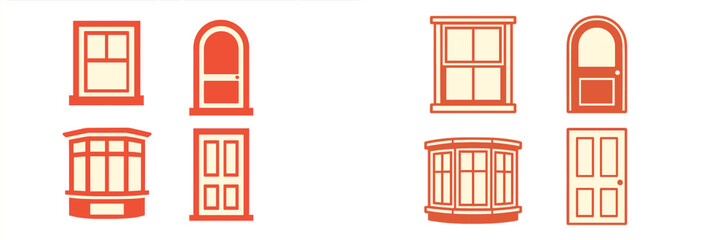 Various styles of doors and windows showcased in simple designs for architectural inspiration