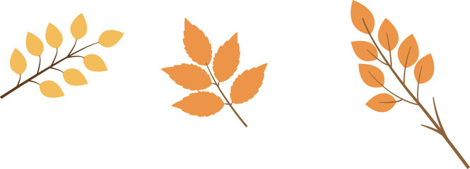 set of autumn leaves
