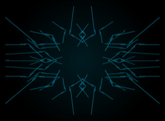 Futuristic Cyberpunk HUD Neon Frame Sci Fi Tech Interface Digital Overlay Template Virtual Game Screen UI Design