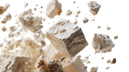 Explosion of white powder against a dark background