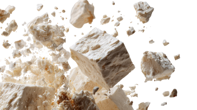 Explosion of white powder against a dark background