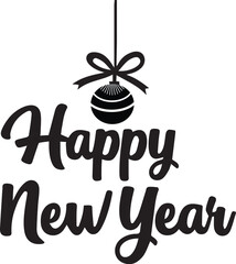 Happy New Year festive ornament greeting card