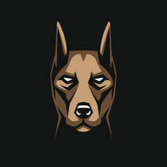 doberman dog vector abstract logo modern style
