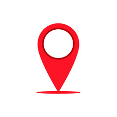  red pin point. map address location pointer symbol 