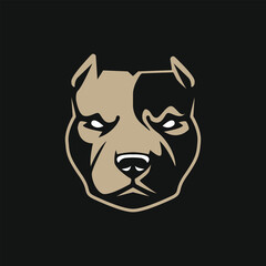 pitbull dog vector abstract logo modern style