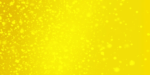 light glowing abstract yellow background with dancing particles in the yellow background, Elegant gold background with scattered circles and light yellow bokeh.