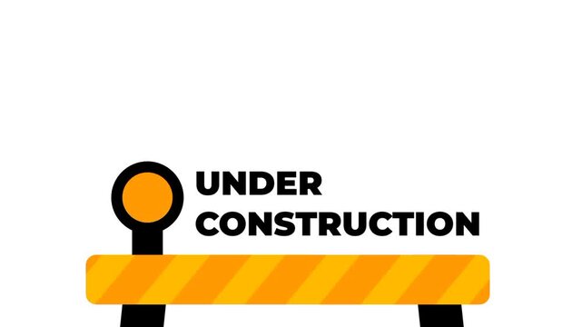 An under construction signboard with bold text and barrier emphasizes safety, caution, and restricted access in work environments or project sites