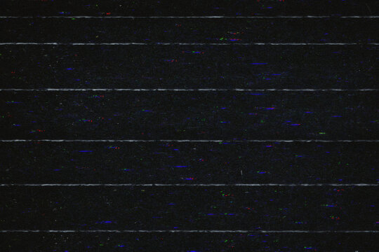 Abstract Black Texture With White Horizontal Lines And Rgb Noise