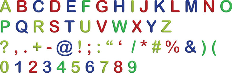 Art & Illustration, 3D latter, alphabet, letters, letter, abc, font, text, school, symbol, education, vector, colorful, set, sign, color, illustration, design, 3d, type, word, fun, learn, toy, number,