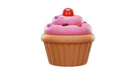 chocolate cupcake with pink icing