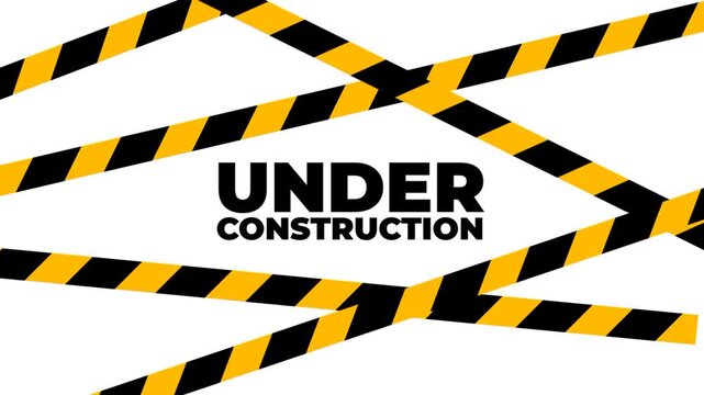 A bold under construction poster with caution tape illustrates restricted access, safety awareness, and ongoing work in active project areas