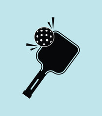 Pickleball Paddle and Ball Icon Vector Illustration