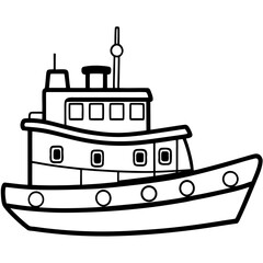 Fototapeta premium Tugboat Line Vector