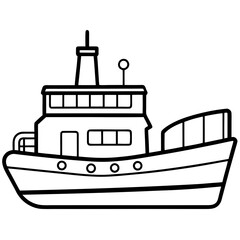 Obraz premium Tugboat Line Vector