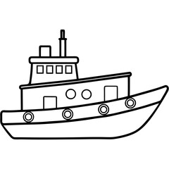 Tugboat Line Vector