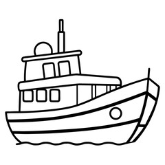 Fototapeta premium Tugboat Line Vector