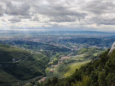 Panoramic view of Foligno city in Umbria region, Italy