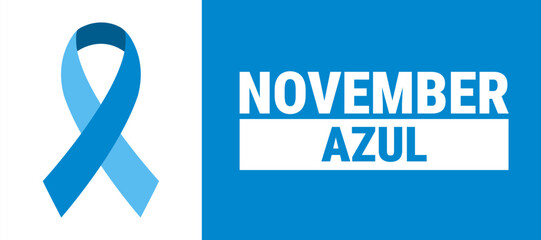 november azul background, banner, card or poster design template is observed every year during November, to raise awareness about the mission. Vector illustration.