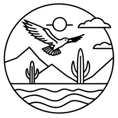 Desert Nature Scene Vector