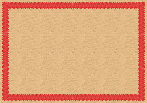 Blank certificate border featuring a red antique edge, with a tan textured background. This vintage template is ideal for awards, diplomas, recognition, stationery, or presentations.
