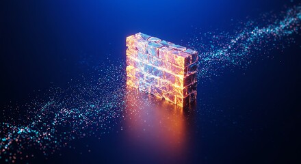 Digital Firewall Cybersecurity Protection Internet Data Security Block
