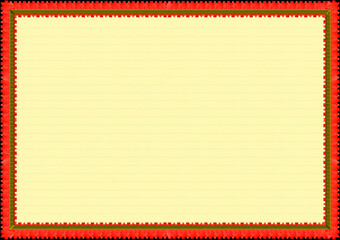 Decorative red and gold certificate border on light yellow background, blank template with text space for awards, diplomas, recognition