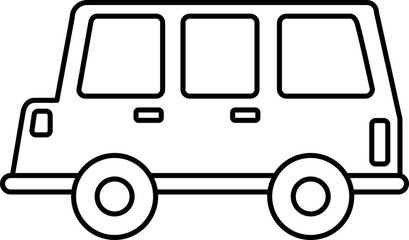Car Vector Illustration. Car Transportation. Simple Outline Car Coloring Page