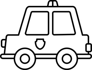 Car Vector Illustration. Car Transportation. Simple Outline Car Coloring Page