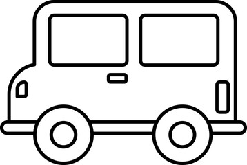Car Vector Illustration. Car Transportation. Simple Outline Car Coloring Page