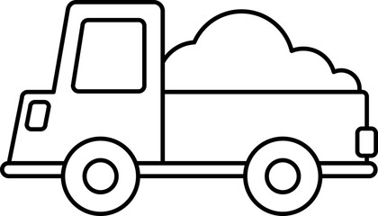 Car Vector Illustration. Car Transportation. Simple Outline Car Coloring Page