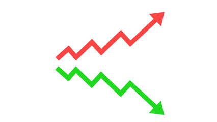 business graph with arrow