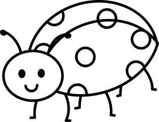 Insect Vector Simple Illustration. Simple Outline Insect Coloring Page