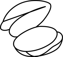 Nut Vector Illustration. Simple Outline Nuts Coloring Page