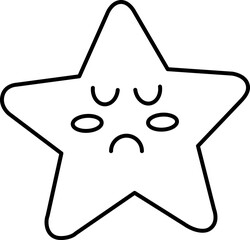 Star Cartoon Vector Illustration. Simple Outline Star Coloring Page