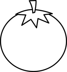 Vector Illustration of a Tomato. Tomato Cartoon Vector Illustration. Simple Outline Tomato Coloring Page