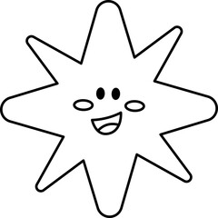 Star Cartoon Vector Illustration. Simple Outline Star Coloring Page