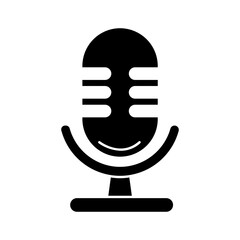 Microphone glyph icon. Devices icon set. Devices glyph icon Containing smartphone, computer, camera, speaker, microphone, headphones and more. vector icons collection.