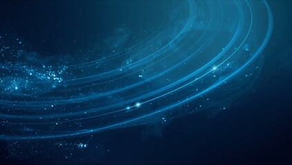 Abstract Blue Light Streams – Futuristic Visualization of Data Transmission and Technological Motion