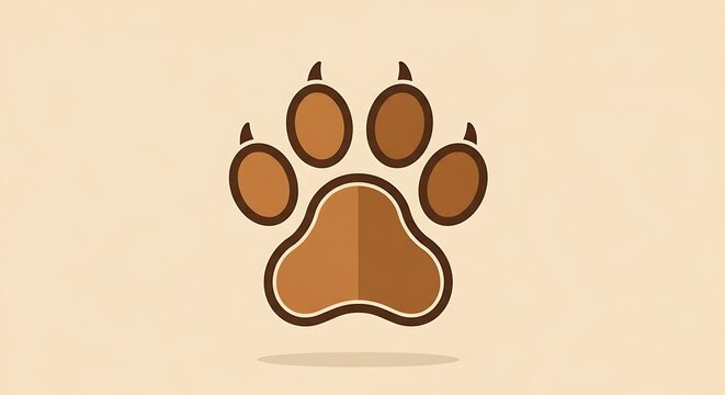 Brown Paw Print Icon. - Powered by Adobe