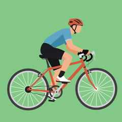 Naklejka premium Cyclist on Road Bike Illustration