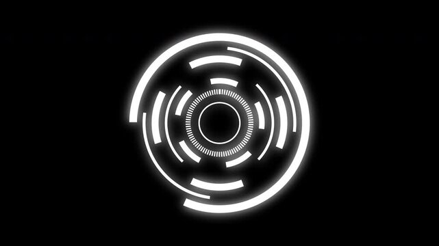 Loading Data HUD Display. on black background 4K