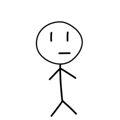 立って不満気な棒人間