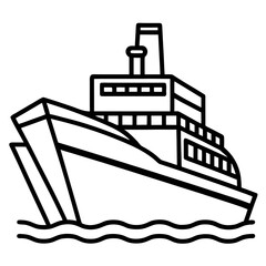 Fototapeta premium Cargo Ship Line Vector