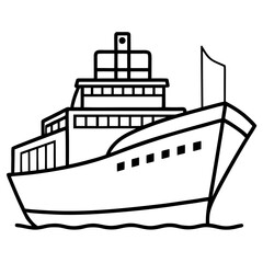Fototapeta premium Cargo Ship Line Vector