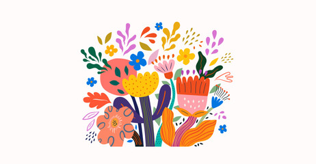 Vector floral illustration. Flower art banner