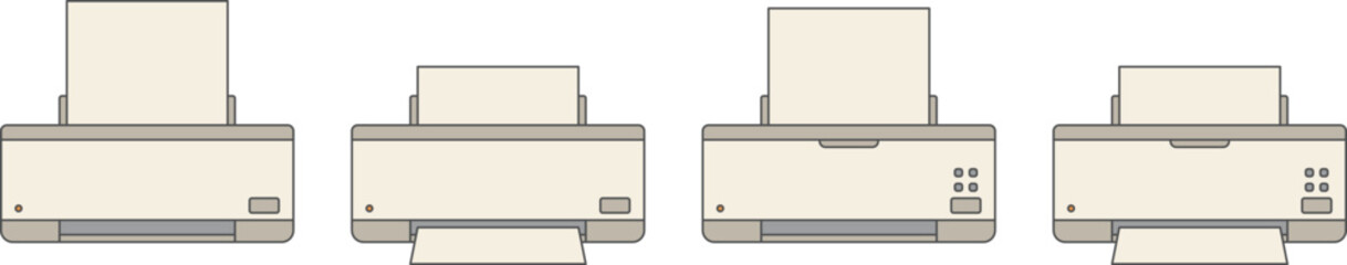 Set of printer illustration