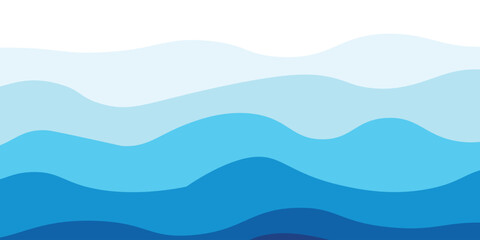 Sea waves layered vector background illustration and sea beach vector illustration.