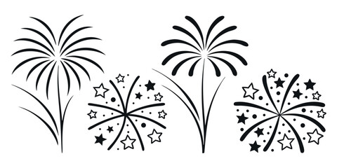Celebrate with festive fireworks and stars for a joyous occasion perfect for party invitations or holiday greetings with cheer