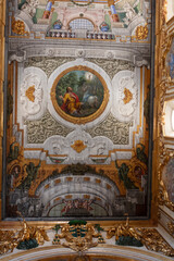 Italy Matera Cathedral interior decoration on a cloudy spring day